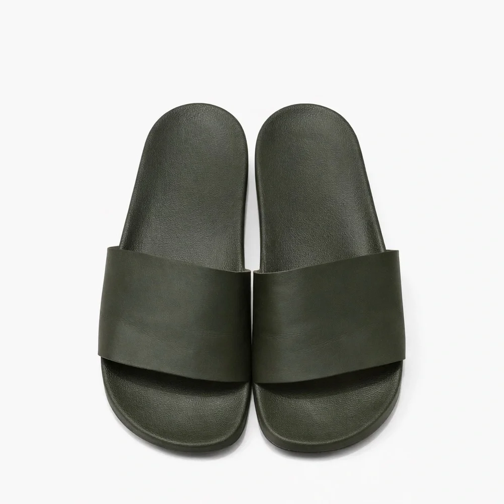 Brandblack Olive Green Slides Sandals Mens Size 11.5 Rubber Slide Sandals - Picture 2 of 4
